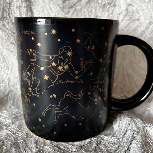 Celestial Coffee Mug Golden Constellations Stars Night Sky Heat Change - Picture 1 of 13